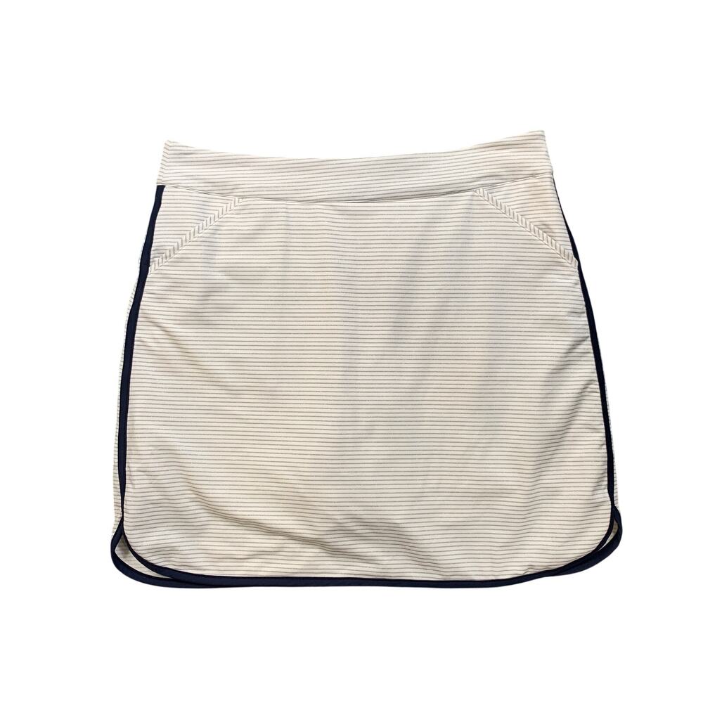 Peter Millar Skort Womens L Large White Navy Performance Alice Petal Hem Golf